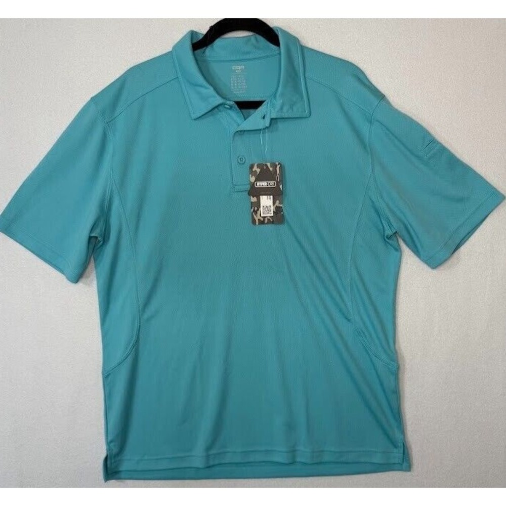 CQR Hyper Dri  Polo‎ Shirt Men XL Blue Short Sleeve Casual Outdoor New